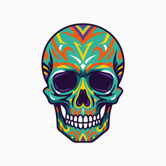 Fototapeta premium Colorful Sugar Skull Art Design With Intricate Patterns and Vibrant Colors