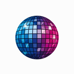 Shiny Disco Ball Reflecting Blue and Pink Lights for a Fun Party Atmosphere
