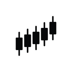 Black candlestick chart showing upward trend