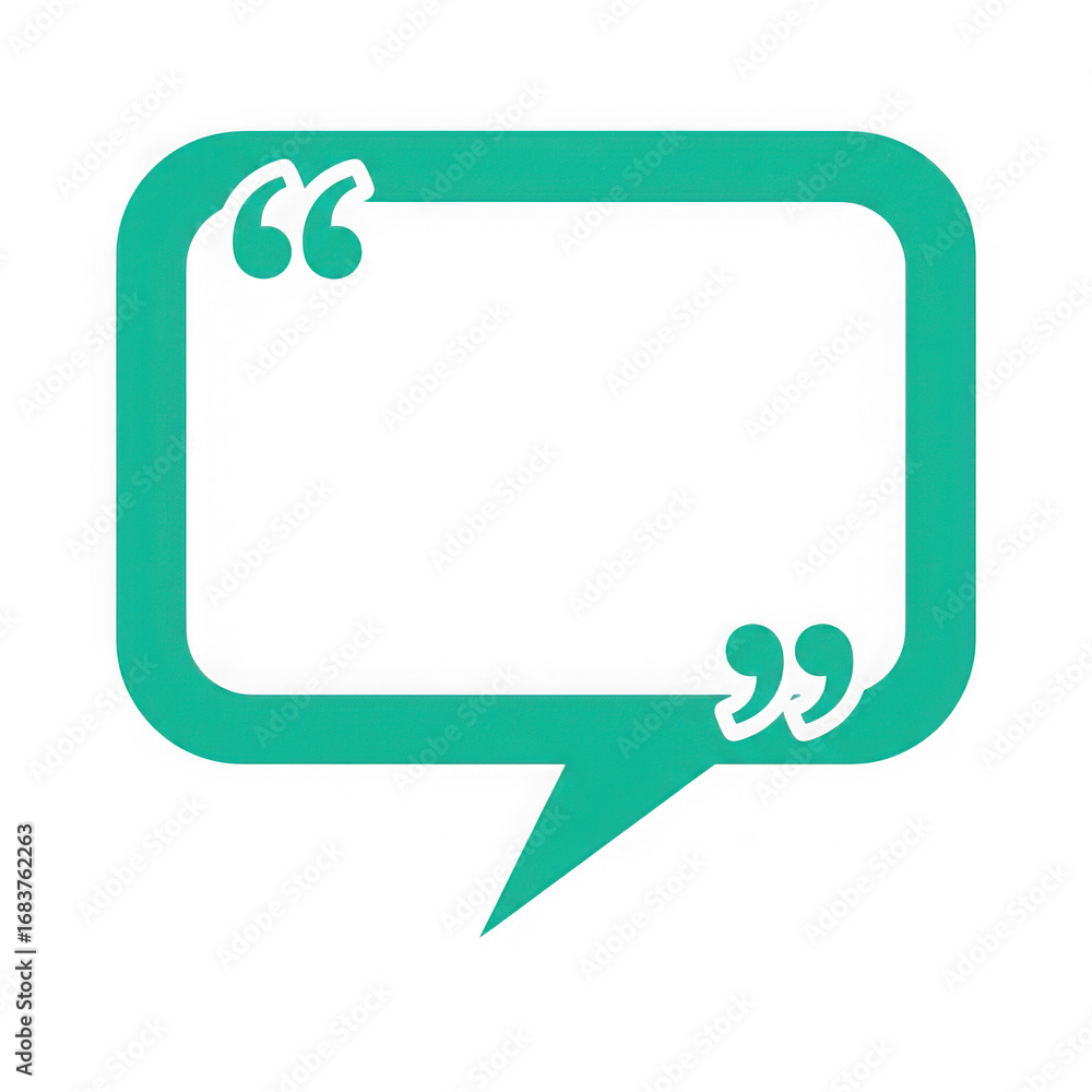 Poster 3d speech bubble with quotation marks isolated on transparent background
