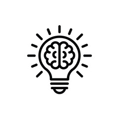 Brain inside lightbulb symbolizing innovation and ideas