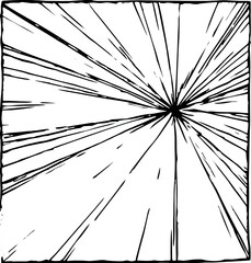 Obraz premium Black and white radiating lines on a square