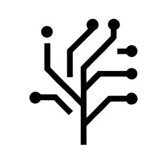Vector art of circuit board technology connection network system
