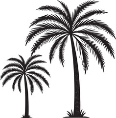 Fototapeta premium Silhouette Palm Trees Illustration