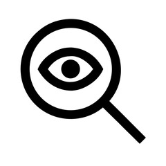 Vector art of magnifying glass with eye icon