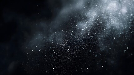 Fototapeta premium Dark abstract background featuring shimmering dust particles illuminated by soft light creating a mysterious and ethereal texture