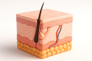 Human Skin Layers Cross Section, Illustration of Skin Anatomy [Illustration]