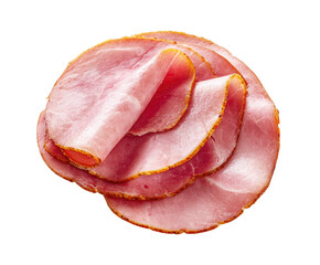 Thinly sliced, seasoned ham, arranged in overlapping circles