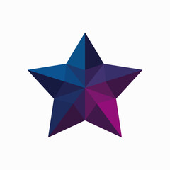 Obraz premium A Geometric Star Shape With Blue And Purple Gradients Creates A Modern Abstract Design