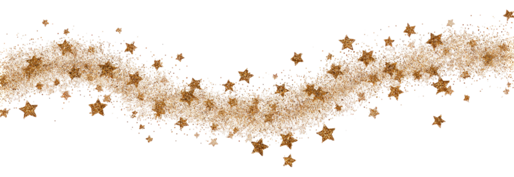 Abstract design, light brown/beige, with numerous small star-like shapes scattered throughout, forming a long, flowing, ribbon-like pattern