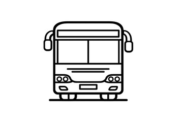 A Simple Line Drawing Illustration of a Modern City Bus