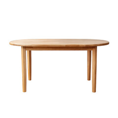 Fototapeta premium Oval wooden dining table with four legs isolated on transparent background