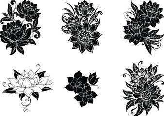 flowers set vector 