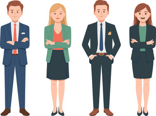 Businessman and Businesswoman Character Set Vector on white background