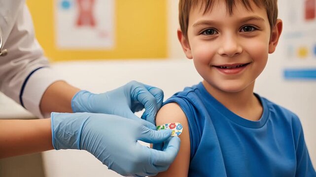 Child Smiling After Receiving Vaccination, Highlighting Health and Well-Being