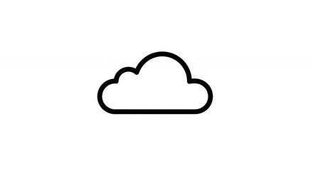 Simple black outline cloud graphic