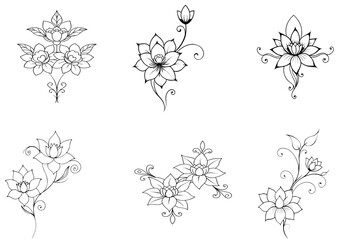 flowers set vector 