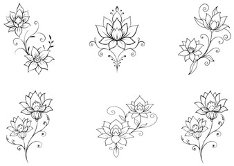 flowers set vector 