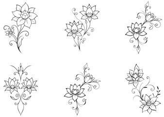 flowers set vector 