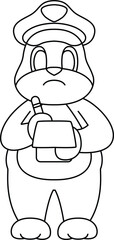 Bear Cop Ticket Police Animal Vector Graphic Art Illstration