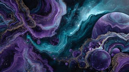 Obraz premium Abstract fractal patterns and shapes. Infinite universe.Mysterious psychedelic relaxation pattern. Marble texture.