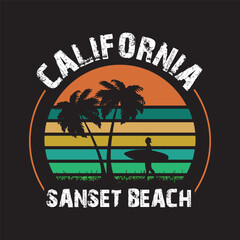 California Beach T-Shirt Design