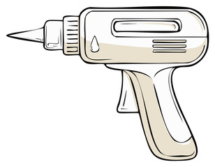 Obraz premium Hand-held cordless glue gun, vector illustration.