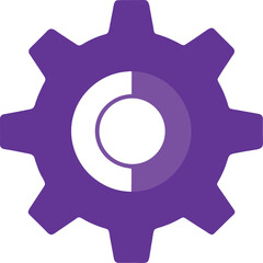 Purple gear with a circular progress indicator