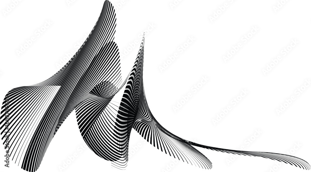 Poster modern artistic layout set with design elements . many lines form wavy shapes in art style . wall ar