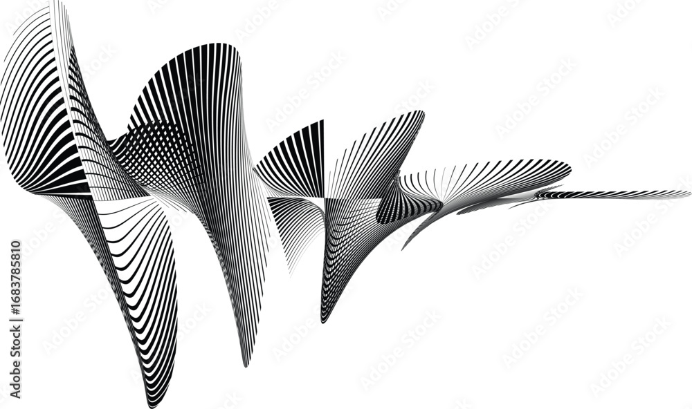 Poster modern artistic layout set with design elements . many lines form wavy shapes in art style . wall ar