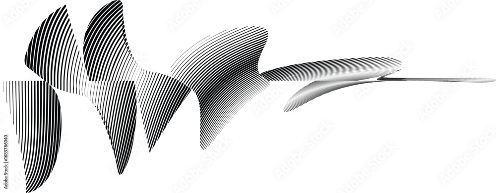 Poster modern artistic layout set with design elements . many lines form wavy shapes in art style . wall ar