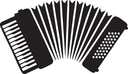 Accordion Instrument Silhouette Design for Musical Performance and Culture