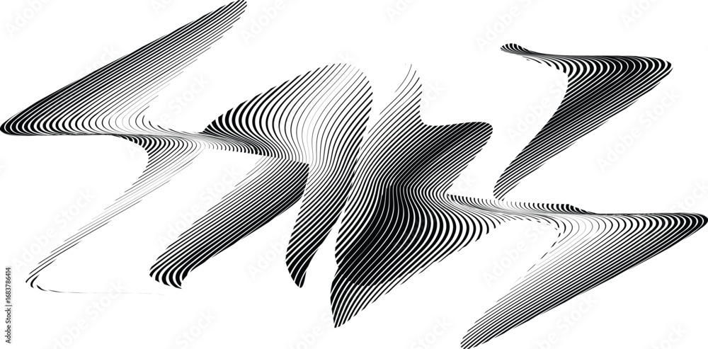Poster modern artistic layout set with design elements . many lines form wavy shapes in art style . wall ar