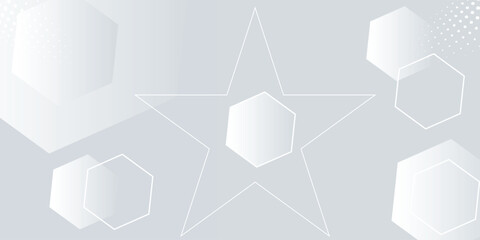 Abstract  White backgroundart vector illustration with hexagon shape blue background with square shapes. Modern Simple Blue Grey