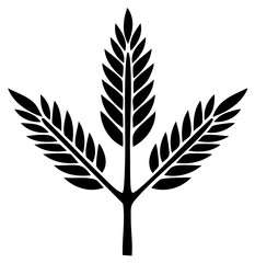 Stylized black and white ears of wheat vector illustration on white