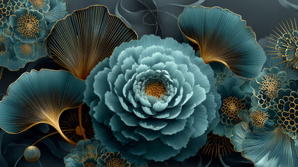 Obraz premium Abstract fractal patterns and shapes. Dynamic flowing natural forms. Flowers and spirals. Mysterious psychedelic relaxation pattern. 