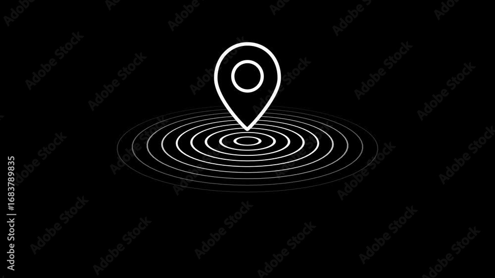 Aufkleber map pin animated icon, gps pointer. white location route gps position navigator sign and travel navi