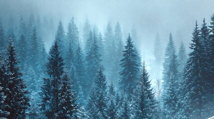 Enchanting Winter Wonderland: A Mystical Forest Scene