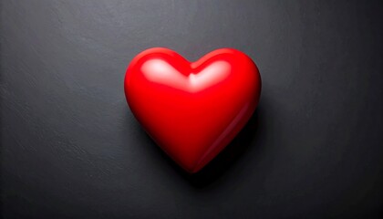 Red heart on dark gray surface