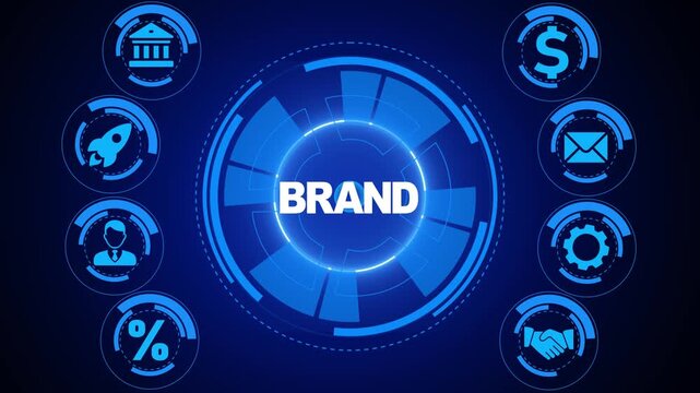 Brand development marketing strategy concept. Business, technology, internet and networking concept