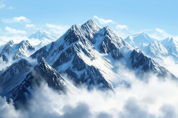 Snow-Capped Mountain Range