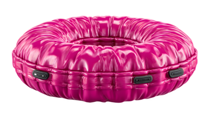 Pink inflatable cooler ring isolated on transparent background