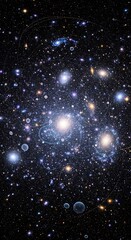 A breathtaking canvas of cosmic proportions displaying celestial bodies