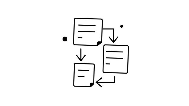 Animated flowchart demonstrates process optimization for workflow improvement, ideal for presentations, training materials, e-learning modules, and business reports.