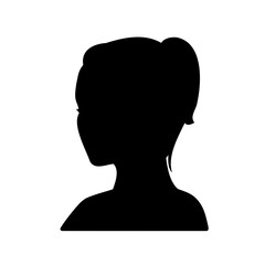 Silhouette of a woman with her hair up in a bun design