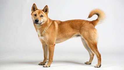 Korean Jindo on studio background