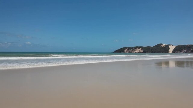 Northeast Brazil Coast: Ponta Negra Beach in Natal, Rio Grande do Norte &ndash; Near Morro do Careca &ndash; AI Video Created from a Real Local Photo