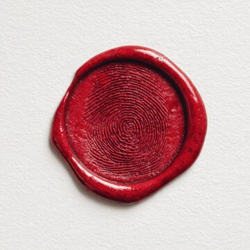 Red wax seal with intricate design