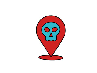 Hand-Drawn Filled Outline Skull Icon – Halloween Party Vector on Transparent Background