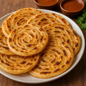 malabar paratha on a plate